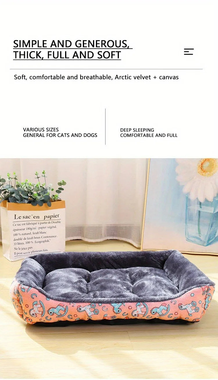 Cozy Dog & Cat Bed – Winter Sofa Mat, Cushion & Basket for All Sizes