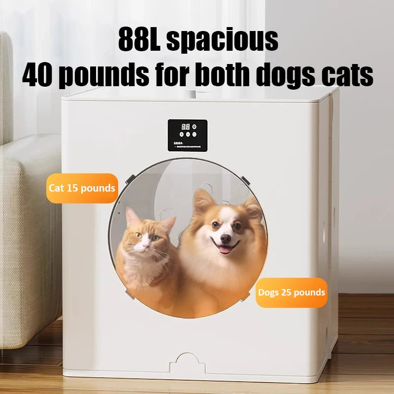 Foldable Pet Drying Box – 88L Large Automatic Dog & Cat Hair Dryer