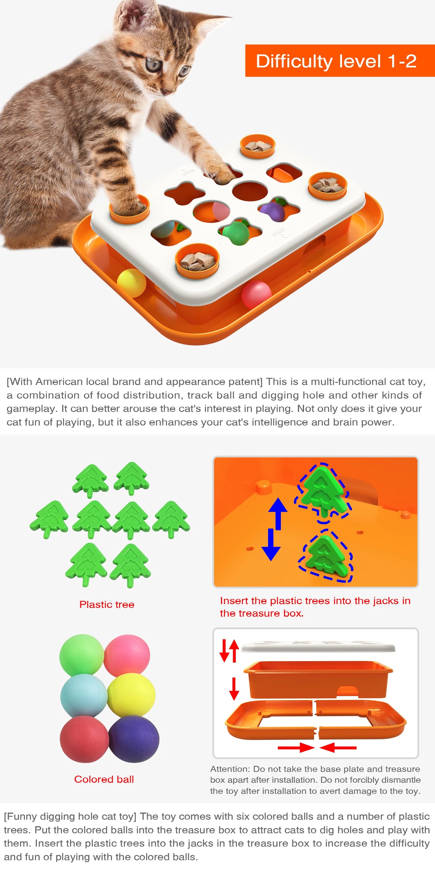 Interactive Cat Puzzle Toy – Slow Feeder, Treat Dispenser & Mental Stimulation