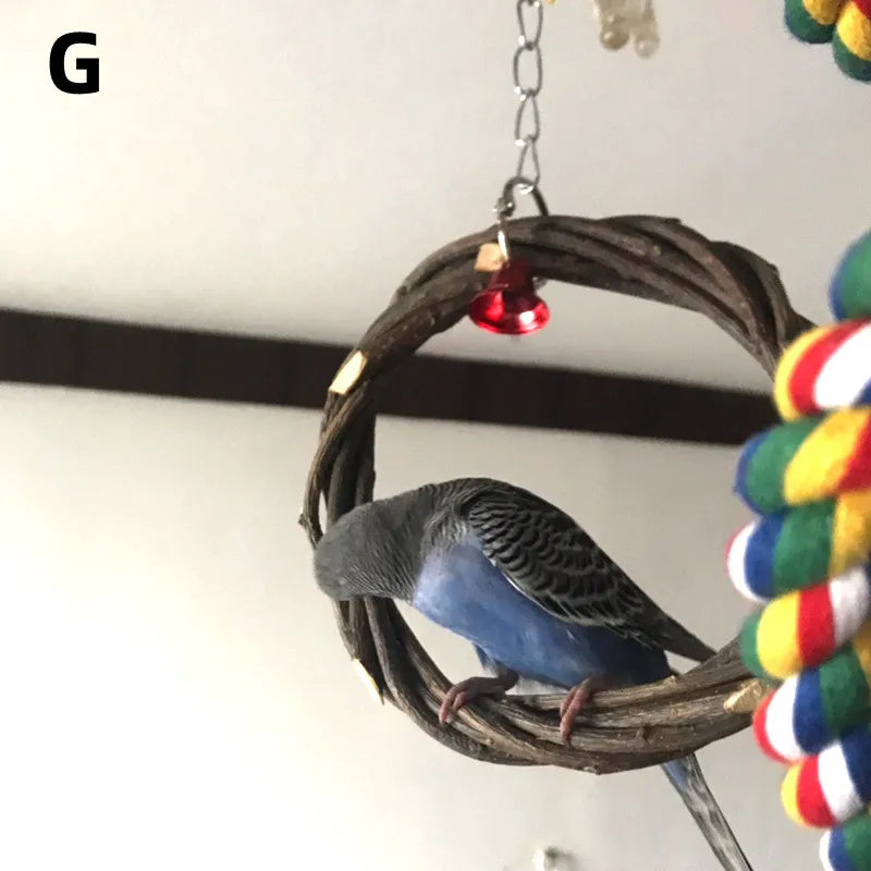 Solid Wood Parrot Stand – Interactive Training & Playground Pole for Birds