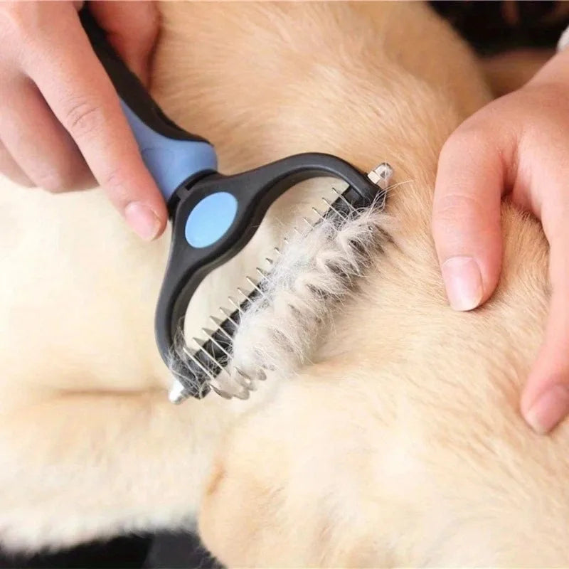 Pet Grooming Brush – Deshedding, Fur Removal & Knot Cutter for Dogs & Cats