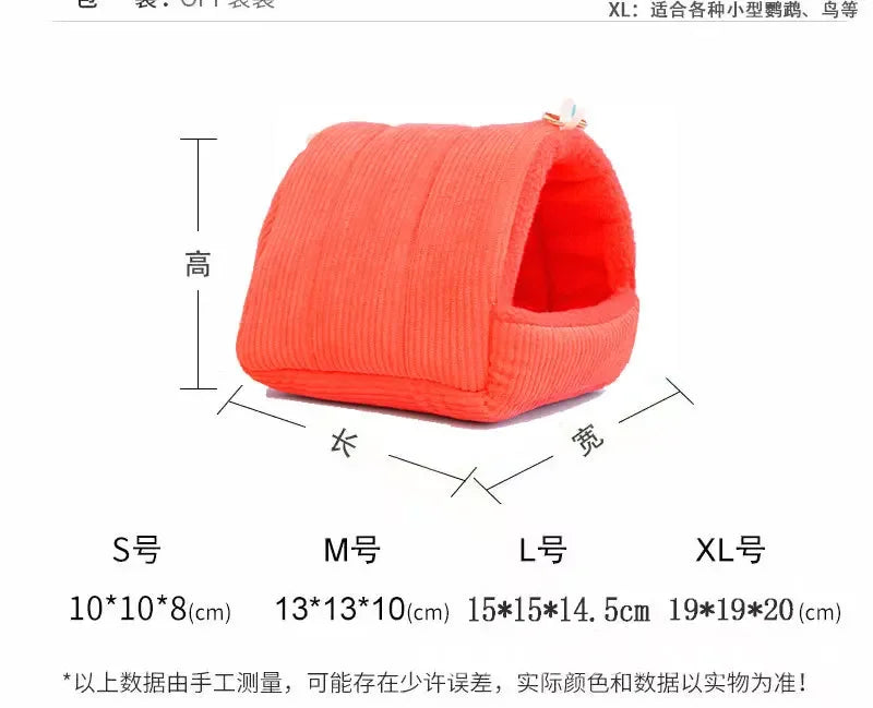 Winter Warm Bird Nest – Cotton Hanging Hammock & Tent Bed for Parrots & Budgies