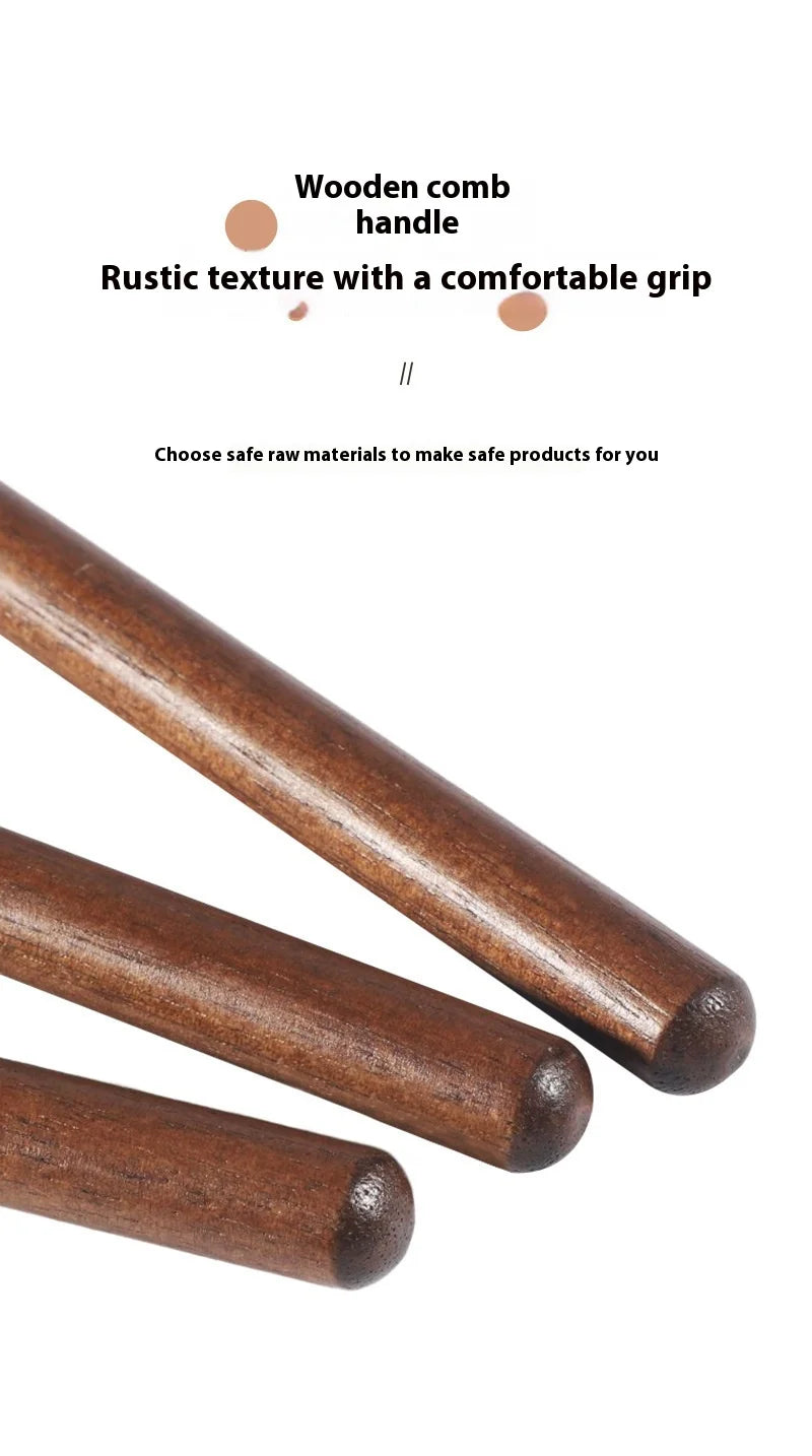 Fine-Tooth Pet Comb – Solid Wood Anti-Static Grooming Tool for Cats & Dogs