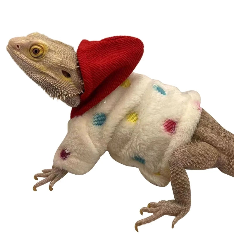 Bearded Dragon Costume for Lizards Hoodie Coat Reptiles Clothes Photo Party R7UB