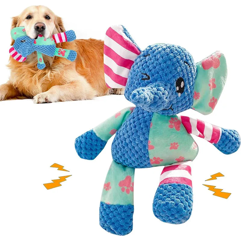 Interactive Dog Toy – Squeak & Rope, Teething & Heavy Chewers