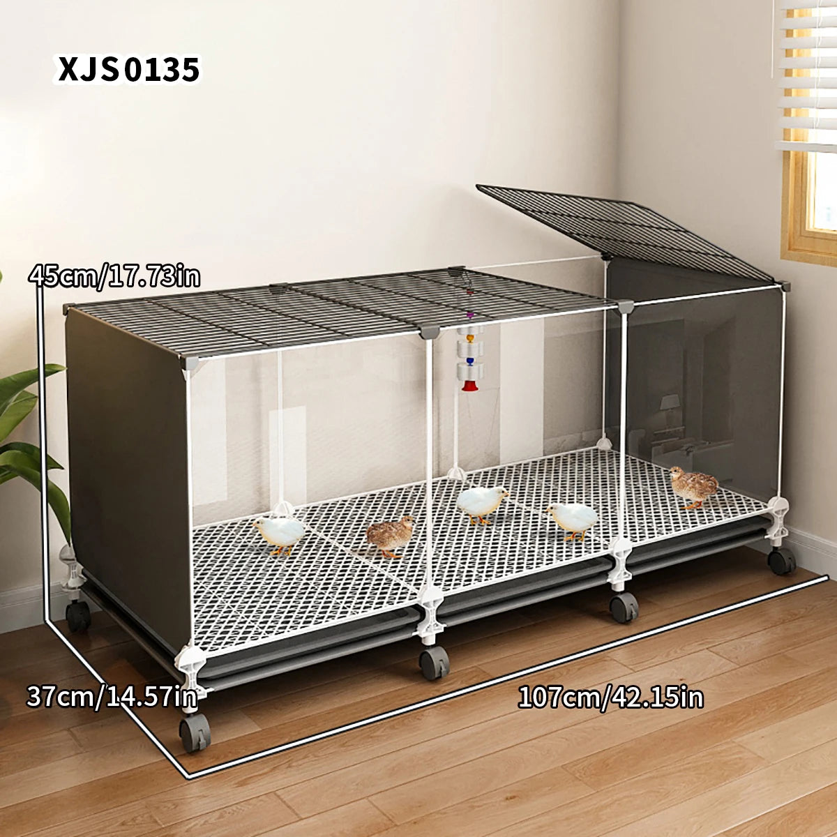 Large Chicken & Duck Cage – Automatic Cleaning Poultry Coop for Outdoor & Balcony Use