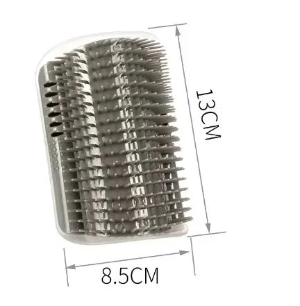 Cat Corner Brush & Massager – Self-Cleaning Grooming Comb with Catnip