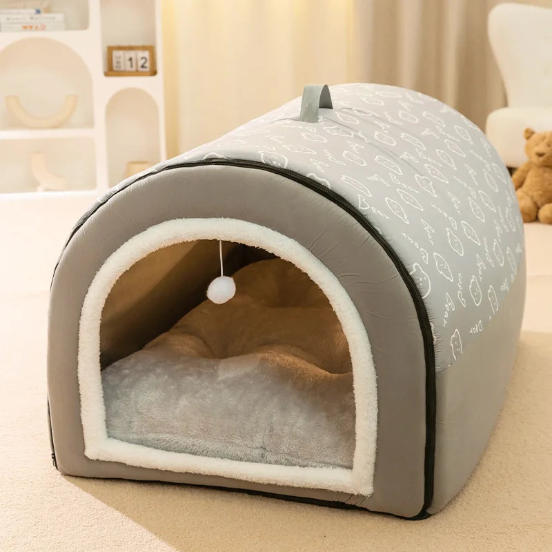 Large Winter Dog House  – Cozy, Removable & Washable Pet Bed