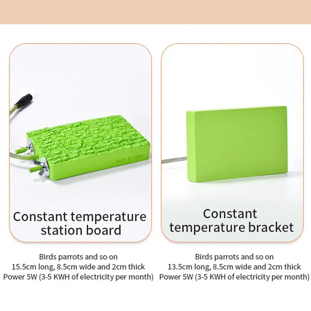 Bird Cage Heater Thermo Perch – Automatic Warmer Stand for Parrots & Small Birds