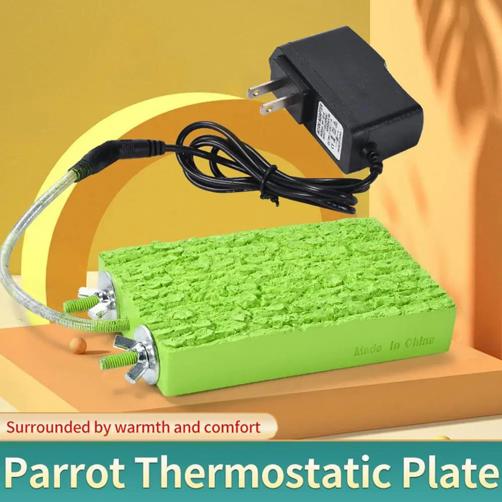 Bird Cage Heater Thermo Perch – Automatic Warmer Stand for Parrots & Small Birds