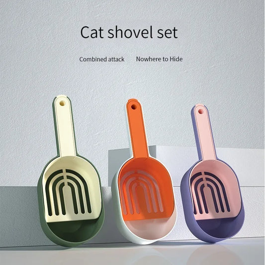 Cat Litter Scoop with Storage Base – Thick Hanging Sieve