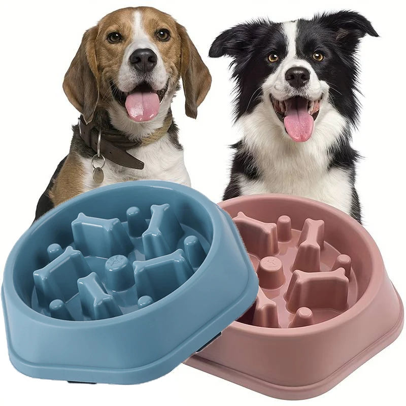 "Slow Feeder Dog Bowl – Anti-Choke, Non-Slip Puzzle Design"