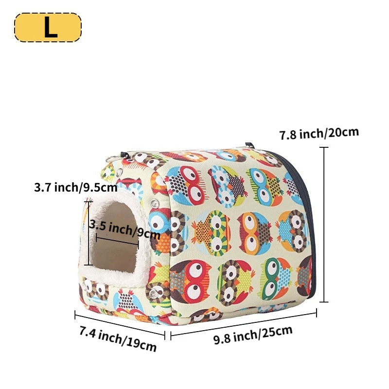 Winter Bird Bed – Arctic Velvet Warm Mat with Stable Hooks for Cages & Windows