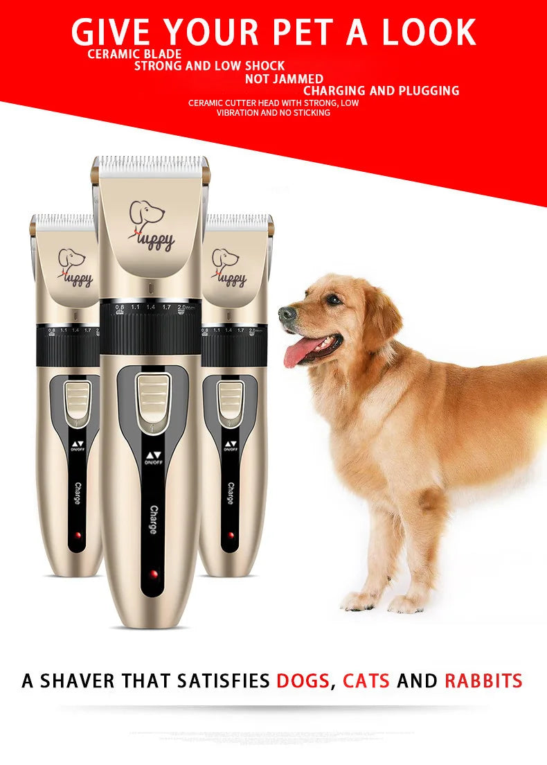 Electric Pet Clipper Grooming Kit – Rechargeable Hair Trimmer for Dogs & Cats