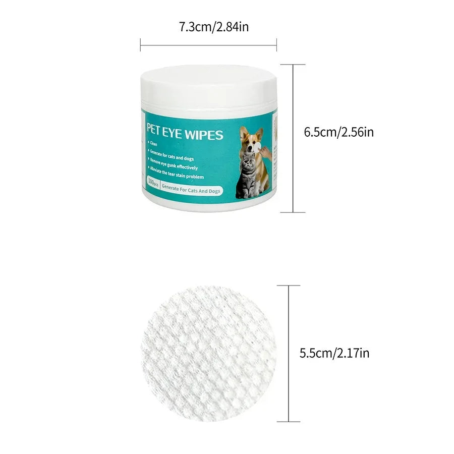 Pet Eye Wipes – Tear Stain Removal & Cleaning Wet Tissues for Cats