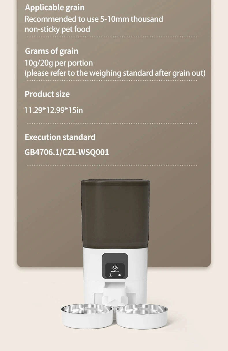 7L Smart Automatic Pet Feeder – Double Bowl WiFi Cat & Dog Dispenser