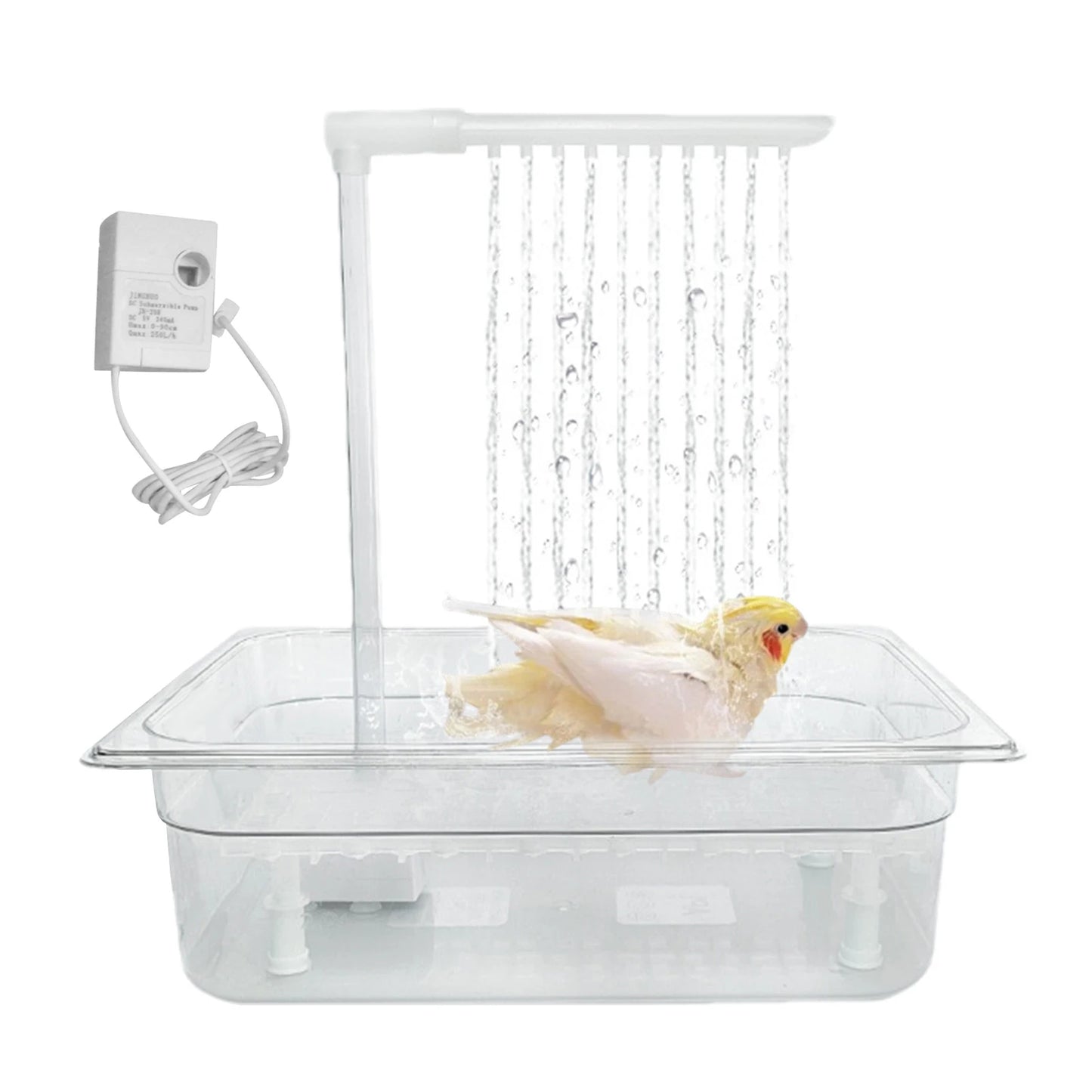 Automatic Parrot Bird Bath – Circulating Water Shower for Cages