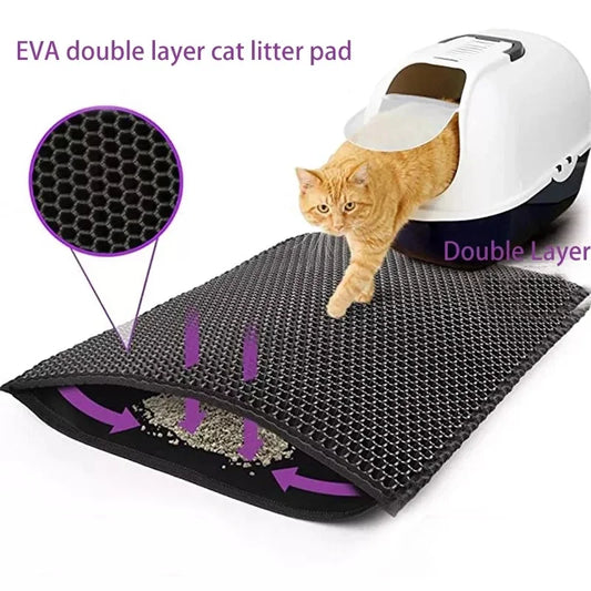 Double-Layer Waterproof Cat Litter Mat – Non-Slip & Washable