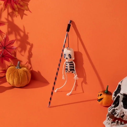Pumpkin Ghost Cat Teaser Wand