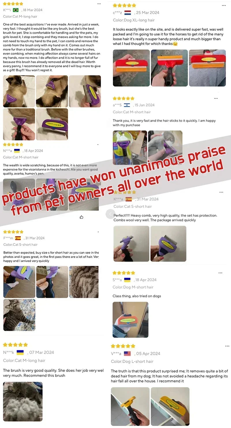 Cat & Dog Hair Removal Comb – Pet Grooming & Massage Brush