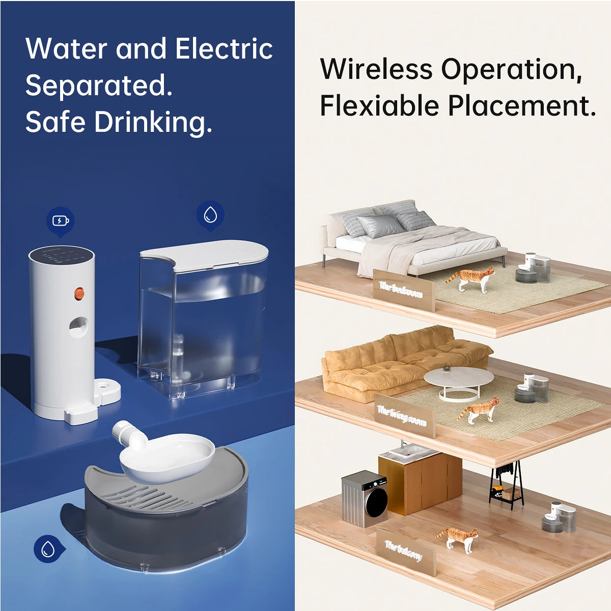 Pethiphop Smart Water Fountain – Wireless, Fresh, Automatic Flow