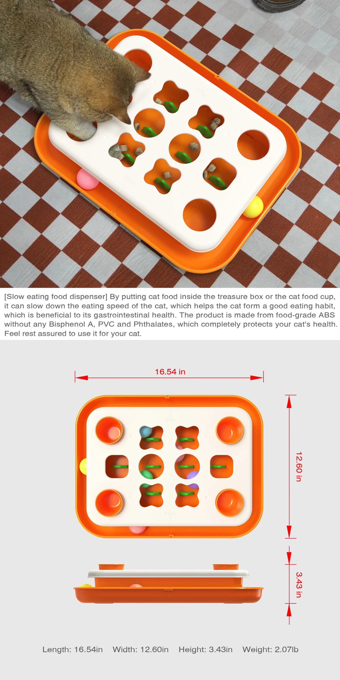 Interactive Cat Puzzle Toy – Slow Feeder, Treat Dispenser & Mental Stimulation