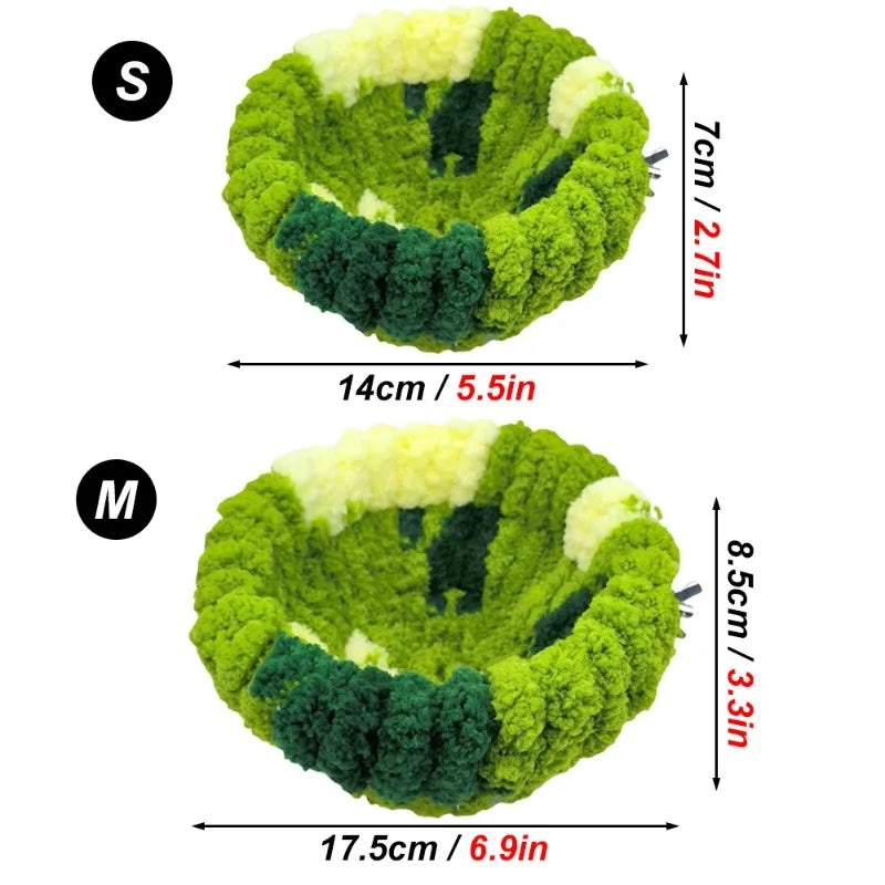 Autumn & Winter Plush Bird Nest – Cozy Round Sleeping Bed for Parrots & Small Birds