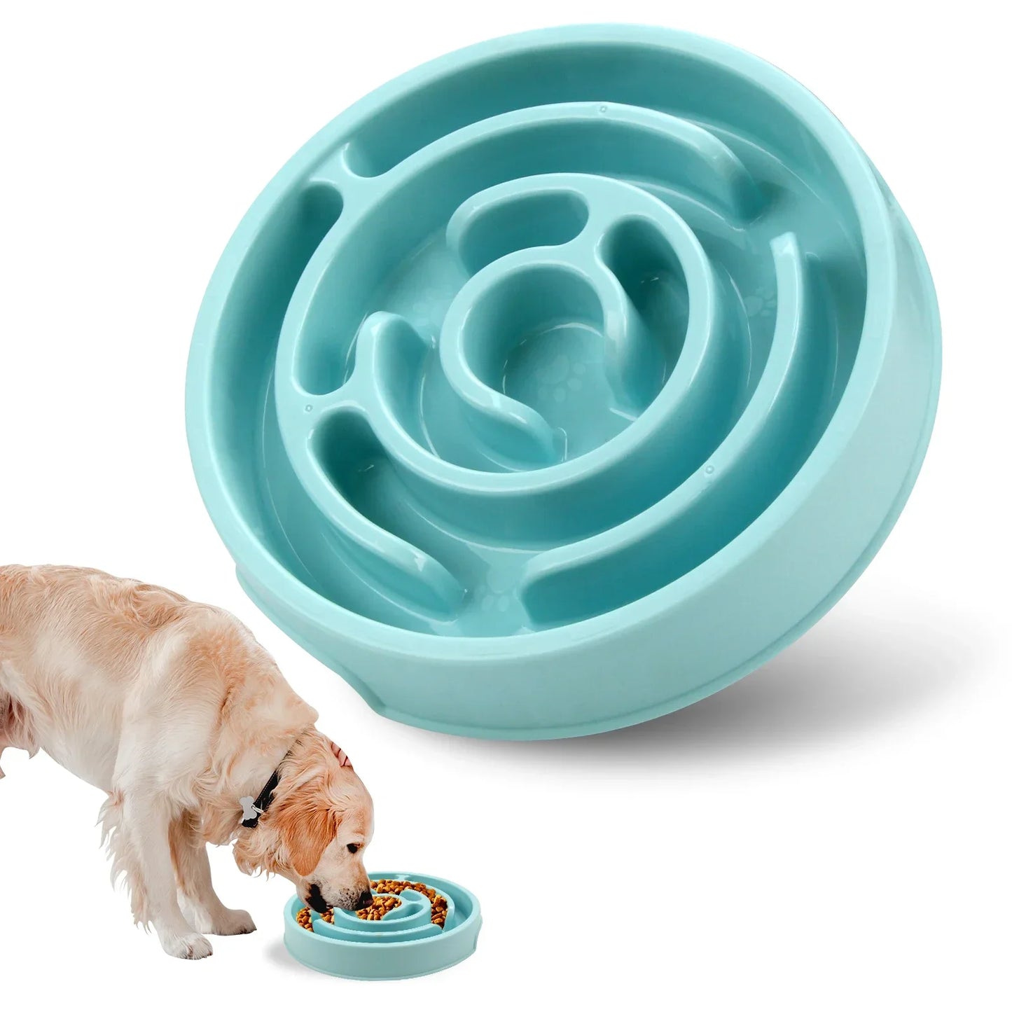 "Eco Spiral Cat Slow Feeder – Anti-Gulping, Non-Slip Bowl"
