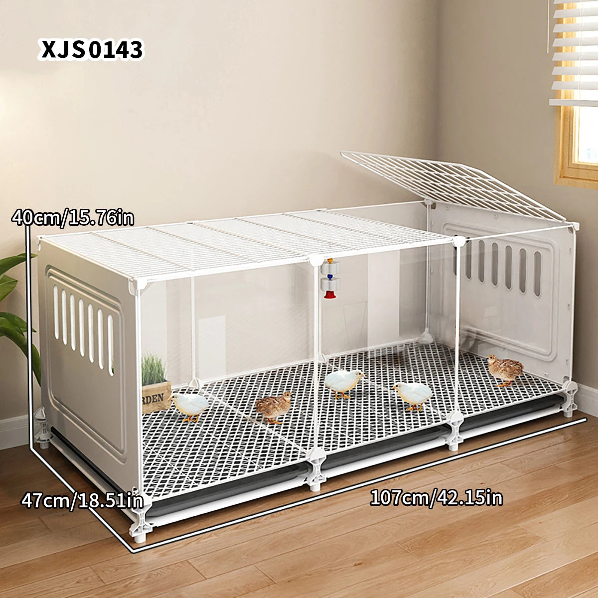 Large Chicken & Duck Cage – Automatic Cleaning Poultry Coop for Outdoor & Balcony Use
