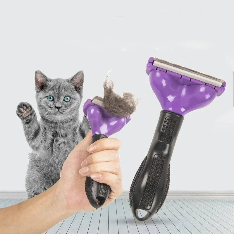 Cat & Dog Grooming Brush – Hair Shedding, Massage & Cleaning Comb