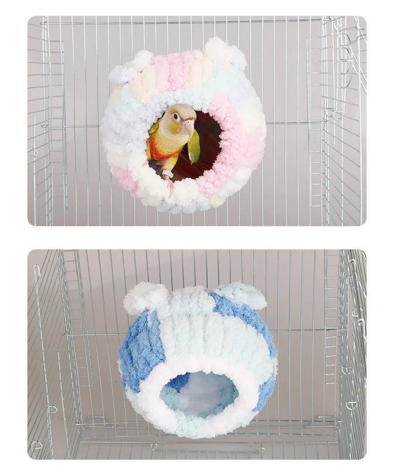 Winter Heated Bird House – Warm Cotton Snuggle Hut for Parakeets & Cockatiels