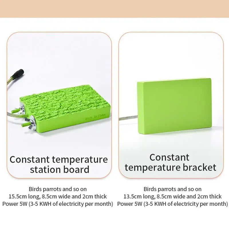 Bird Cage Heater Thermo Perch – Automatic Warmer Stand for Parrots & Small Birds