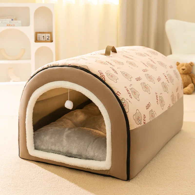 Large Winter Dog House  – Cozy, Removable & Washable Pet Bed