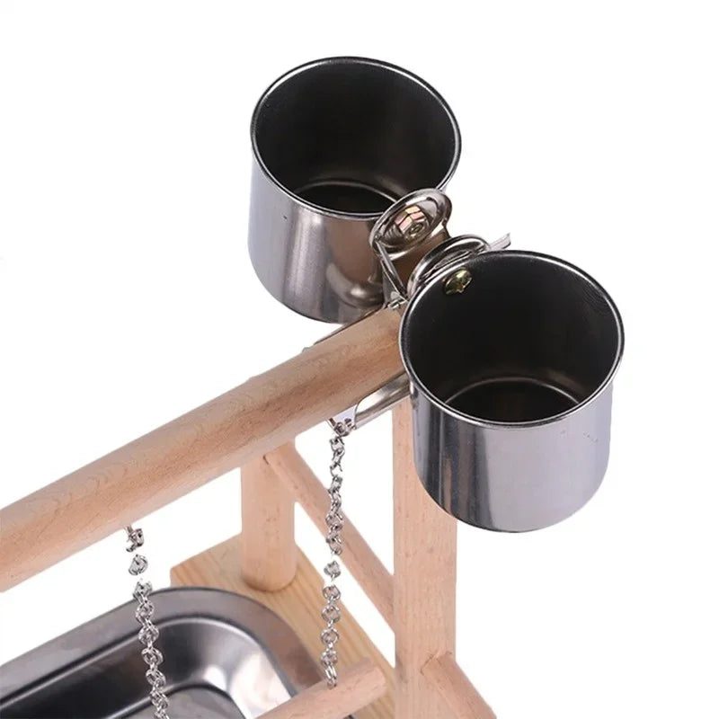 Bird Toy Activity Center – Cage Stand with Perch, Ladder, Hammock & Feeder