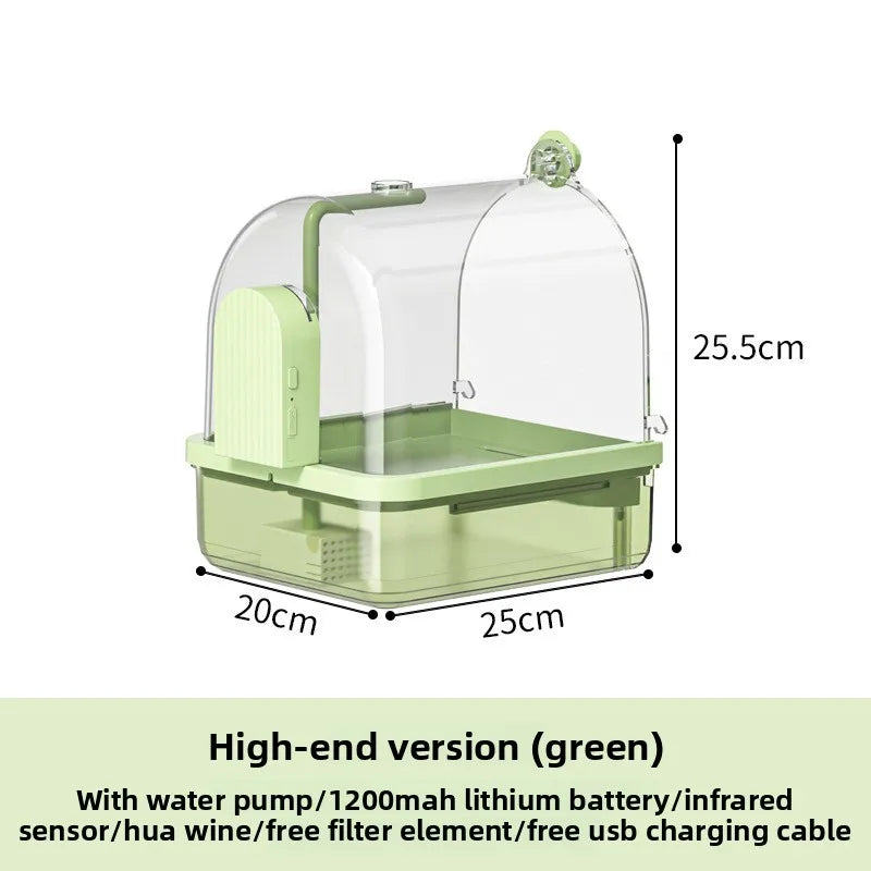 Smart Auto-Sensing Bird Bath – Hanging Circulation Shower for Parakeets & Cages