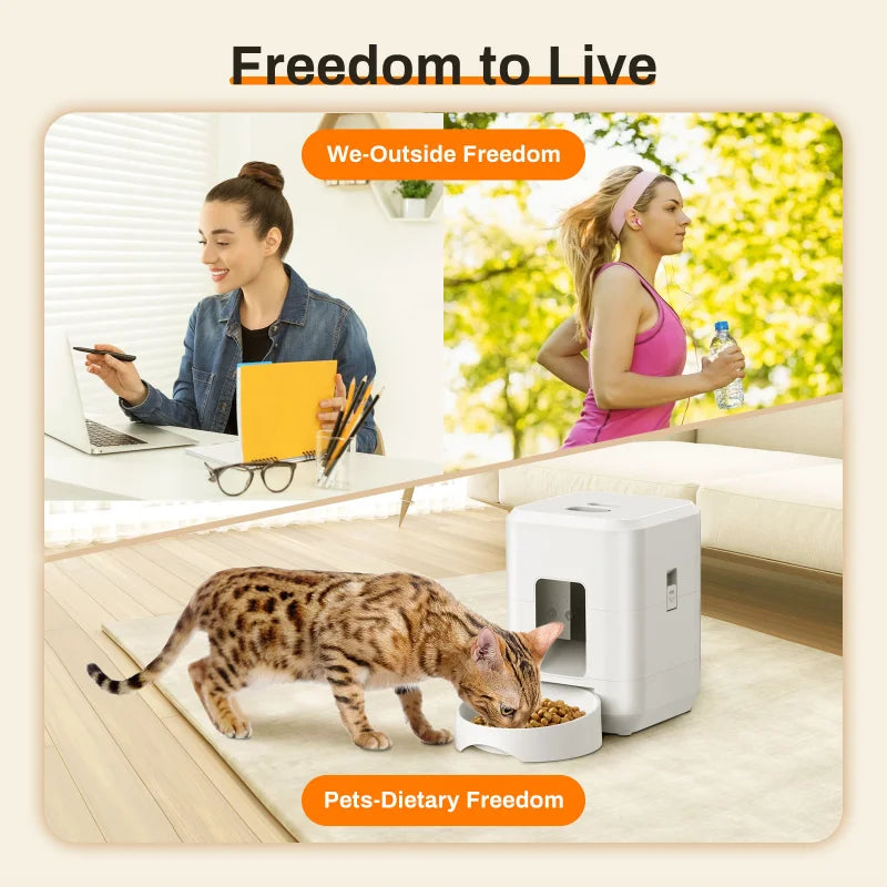 2L Wireless Smart Pet Feeder – App Controlled Cat & Dog Dispenser