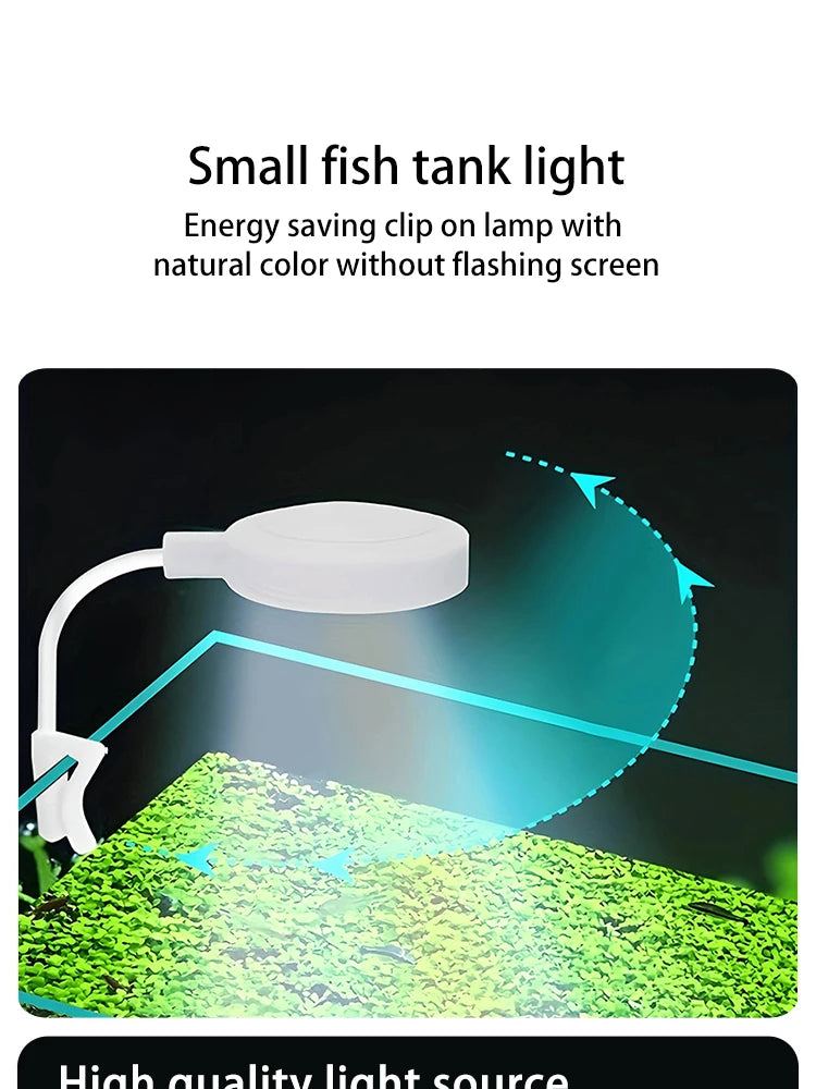 Aquarium Light With Adapter LED Clip On Fish Tank Light