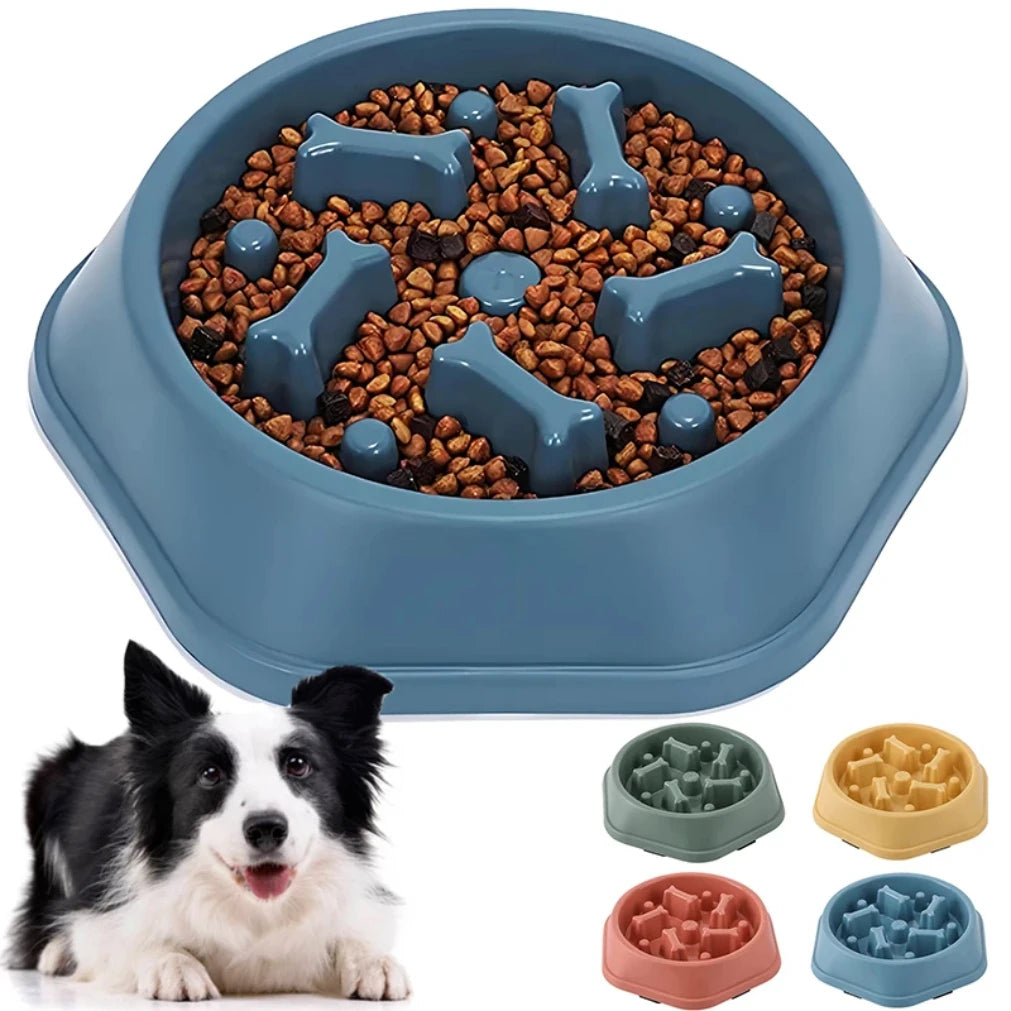"Slow Feeder Dog Bowl – Anti-Choke, Non-Slip Puzzle Design"