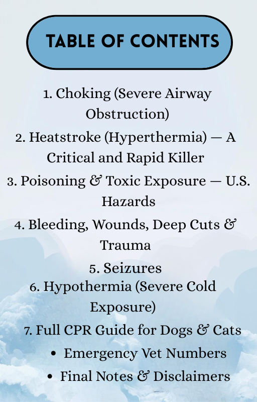 Pet emergency survival guide