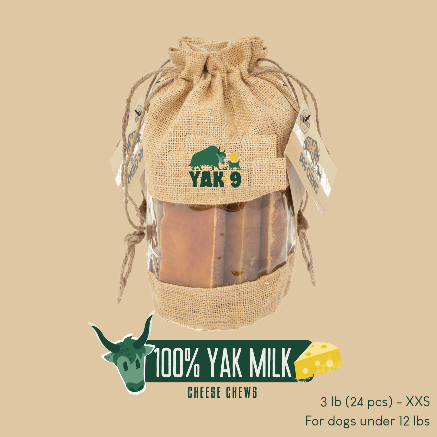 100% Yak Milk Chews for Dogs