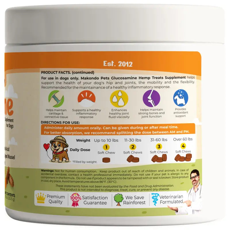 Glucosamine for Dogs - 120 Soft Chews