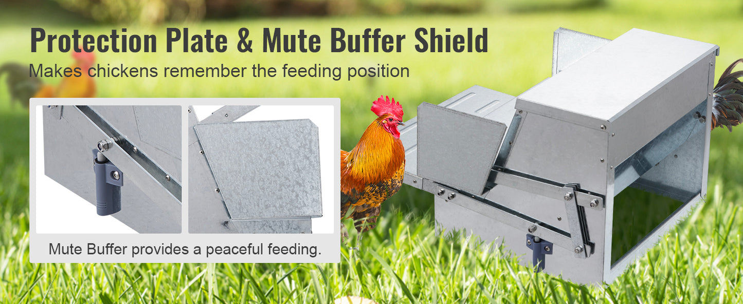 Automatic Chicken Feeder 25 lb Capacity – Galvanized Steel Poultry Feeder for Up to 10 Chickens